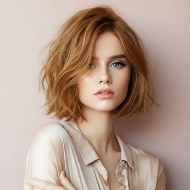 A person with a Italian Bob hairstyle