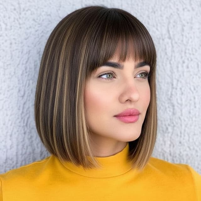 A person with a Lob hairstyle