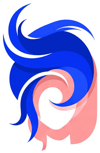 Hairflip logo. Abstract illustration of a woman flipping her hair back