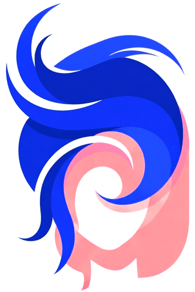 Hairflip logo. Abstract illustration of a woman flipping her hair back